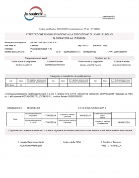  - MetalCostruzioni srl